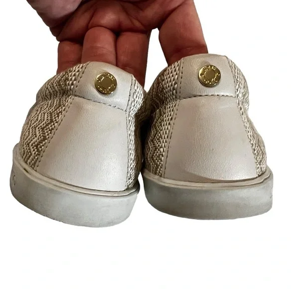 Jimmy Choo Demi Woven Slip-On Skate Sneakers Cream Slip Ons Authentic US 10 - Picture 9 of 13